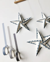 Load image into Gallery viewer, Wall Hanging - Triple Star In Denim Blue - Double pattern
