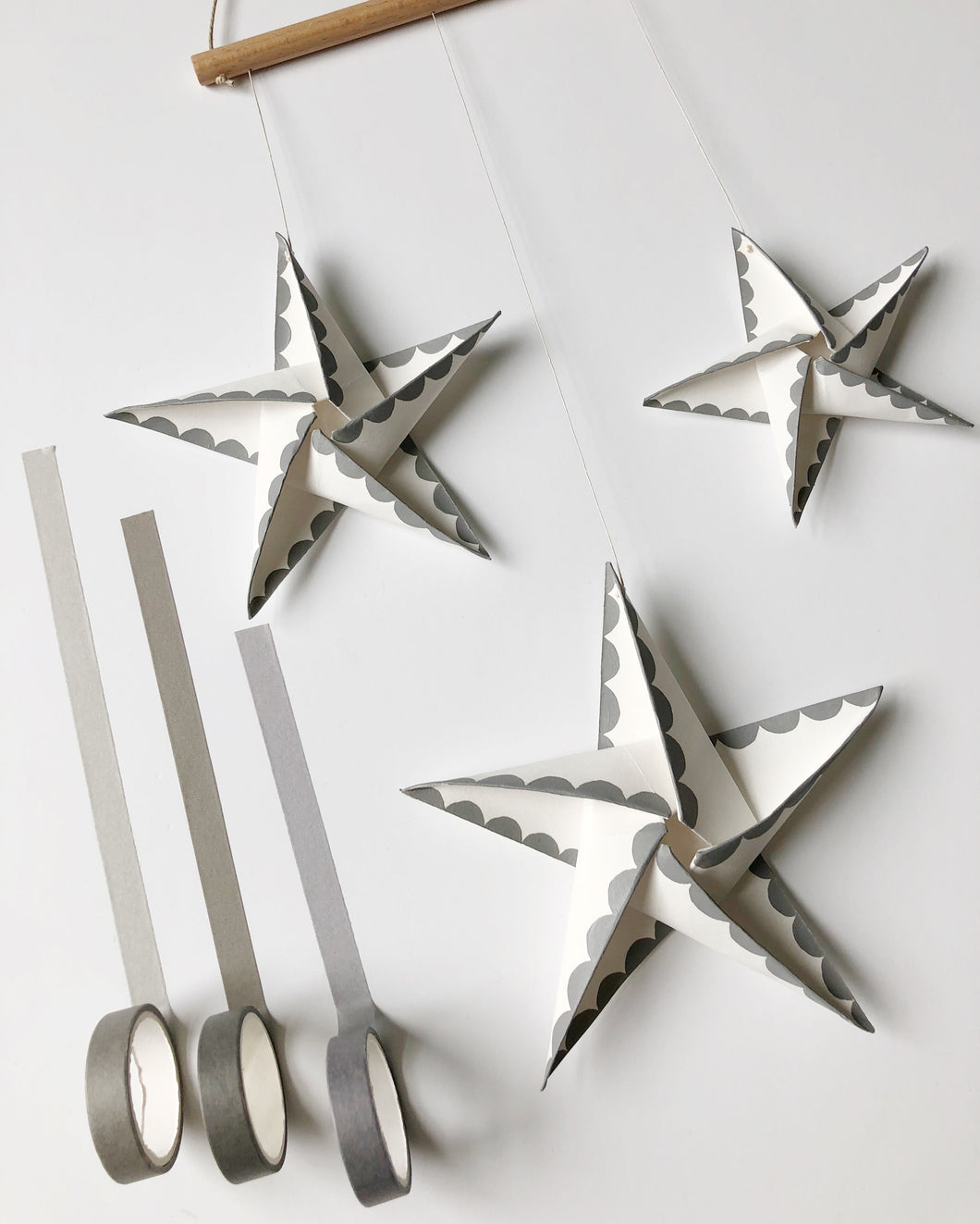 Wall Hanging - Triple Star In Grey