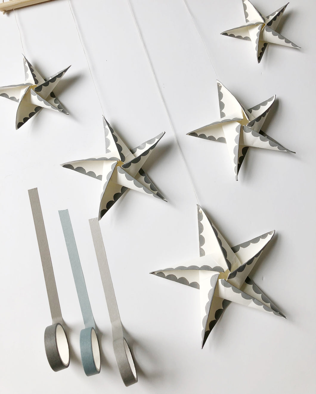 Wall Hanging -  Five Stars In Grey