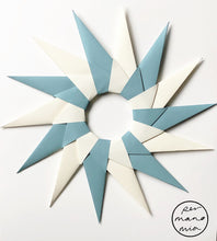 Load image into Gallery viewer, Lagoon and Vanilla Starburst Paper Decorative Wreath
