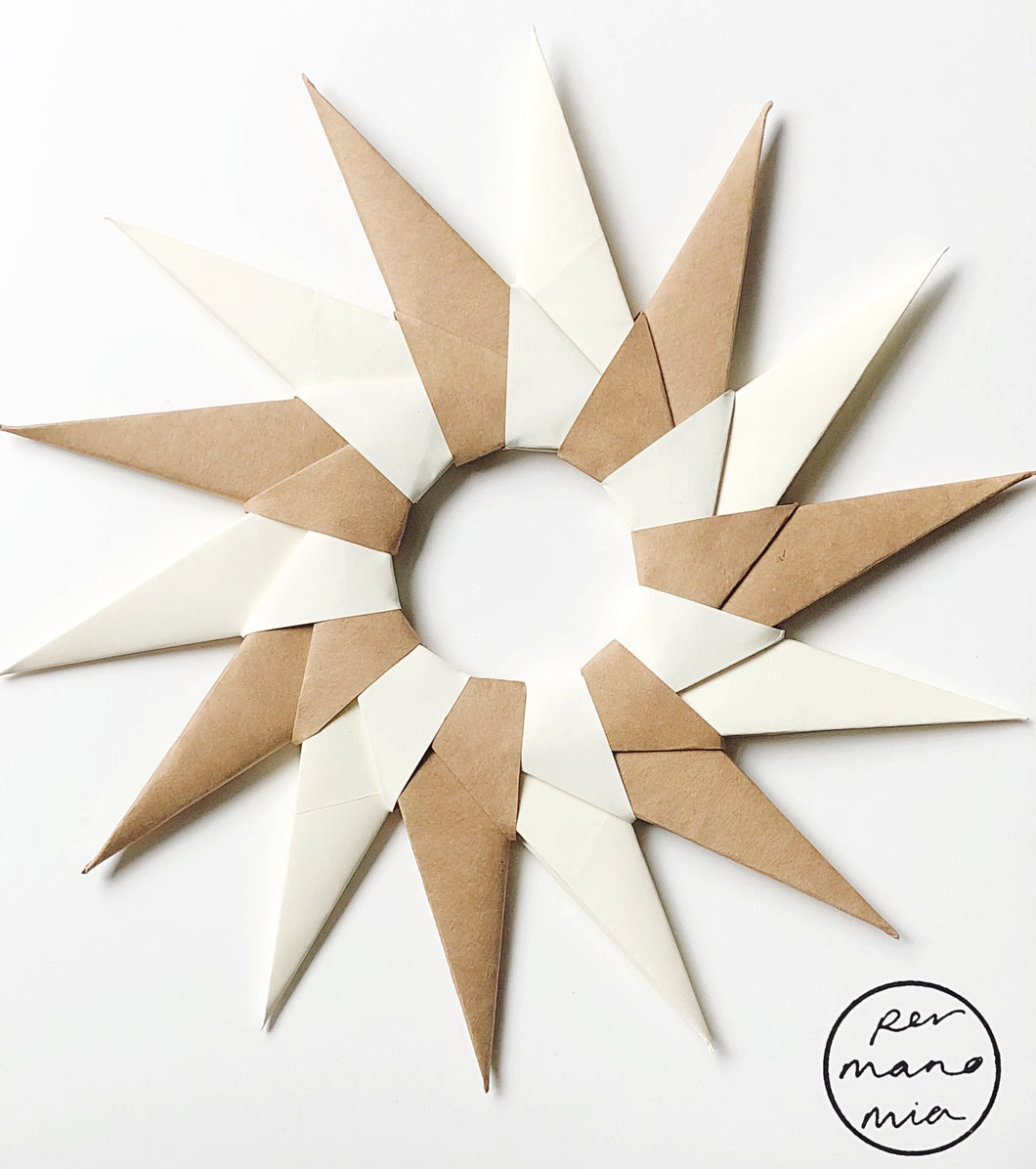 Sand and Vanilla Starburst Paper Decorative Wreath