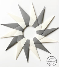 Load image into Gallery viewer, Grey and Vanilla Starburst Paper Decorative Wreath
