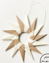 Load image into Gallery viewer, Set of 3 Starburst Hanging Decorations - Sand and Vanilla
