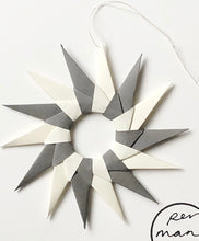 Load image into Gallery viewer, Set of 3 Starburst Hanging Decorations - Grey and Vanilla
