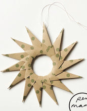 Load image into Gallery viewer, Set of 3 Starburst Hanging Decorations - Green Spot
