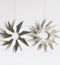 Load image into Gallery viewer, Set of 3 Starburst Hanging Decorations - Grey Marble
