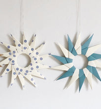 Load image into Gallery viewer, Set of 3 Starburst Hanging Decorations - Blueberry Spot
