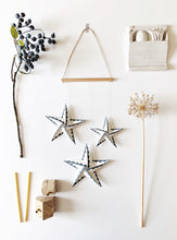 Load image into Gallery viewer, Wall Hanging - Triple Star In Denim Blue - Double pattern
